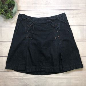 Free People Denim Lace Up Skirt